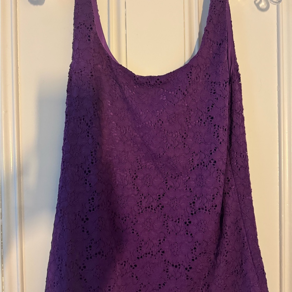 Purple lace tank top